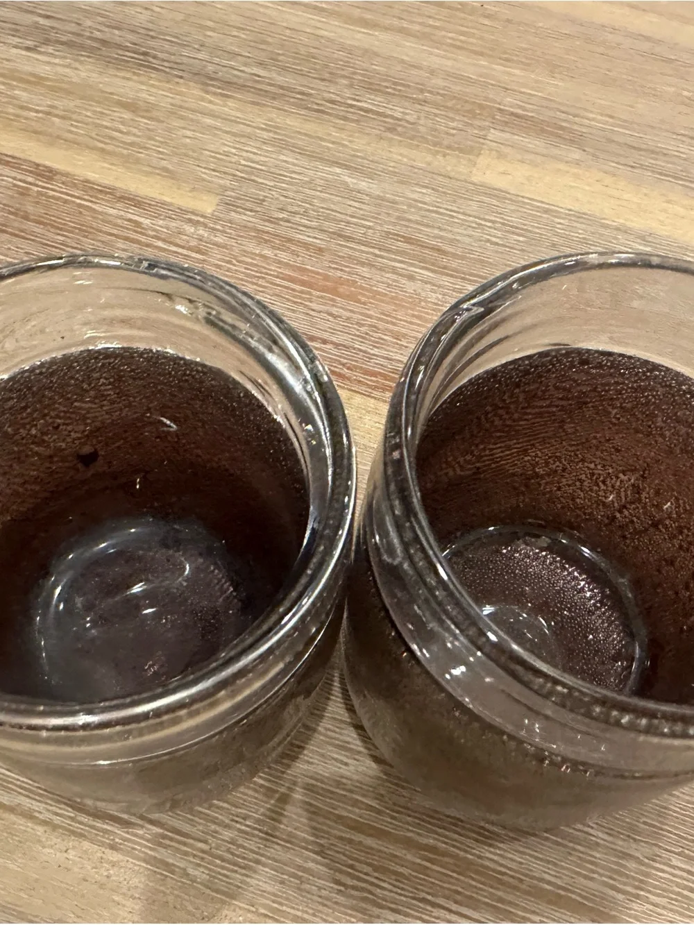 Artisan Heavy Glass Votive Holders - Set of 2 - Rich Amber/Bronze